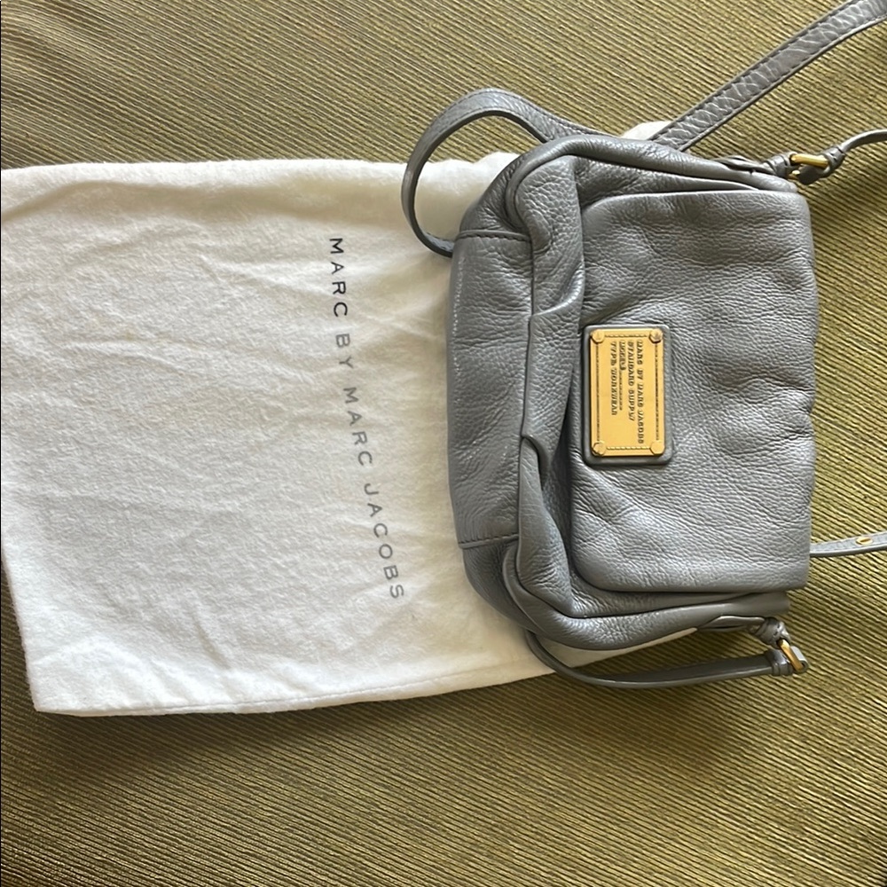 Marc By Marc Jacobs Gray Crossbody Bag with Gold Hardware